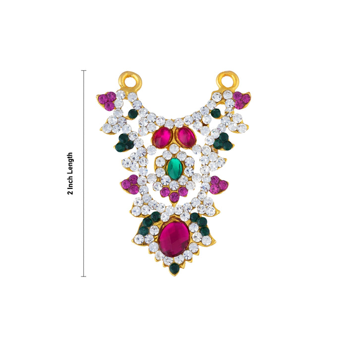 Necklace - 2 Inches | Stone Jewellery / Artificial Jewelry/ Multicolour Stone Necklace for Deity