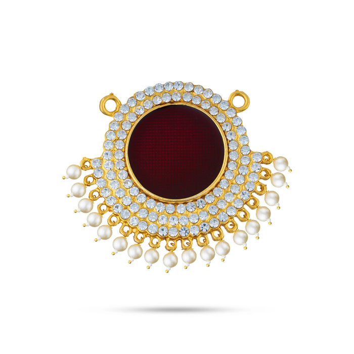 Stone Dollar - 2 x 1.75 Inches | Locket/ Multicolour Pendant for Deity - Neck & Body Accessories