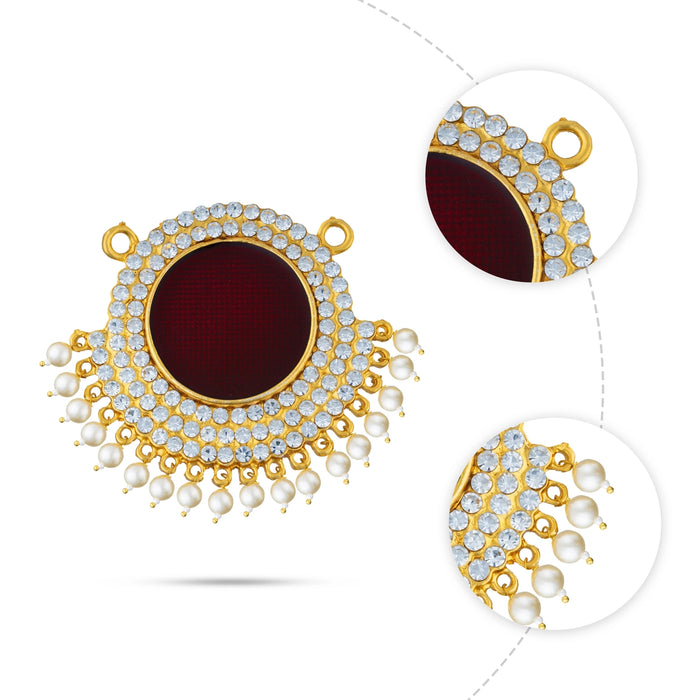 Stone Dollar - 2 x 1.75 Inches | Locket/ Multicolour Pendant for Deity - Neck & Body Accessories