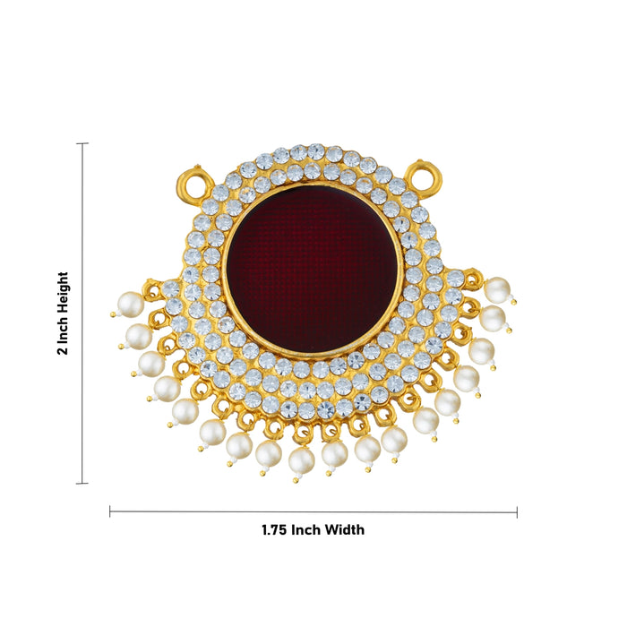 Stone Dollar - 2 x 1.75 Inches | Locket/ Multicolour Pendant for Deity - Neck & Body Accessories