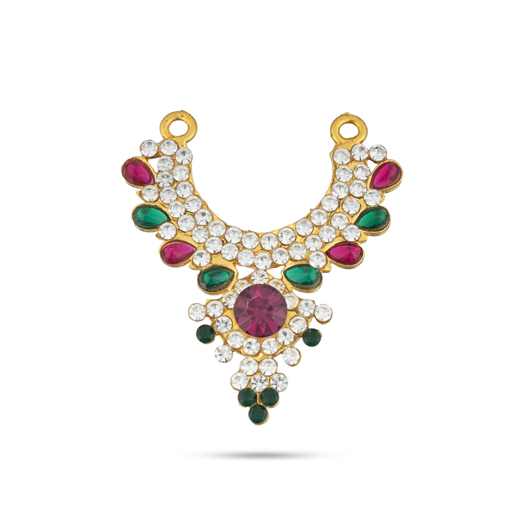 Stone Necklace - 2 Inches | Multicolour Stone Jewellery/ Stone Jewelry for Deity/ 10 Gms Approx