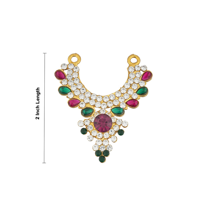 Stone Necklace - 2 Inches | Multicolour Stone Jewellery/ Stone Jewelry for Deity/ 10 Gms Approx