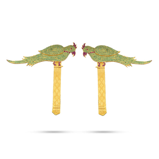 Stone Parrot Pair - 6 x 2 Inches | 2 Pcs/ Artificial Parrots for Decoration - Deity Accessories