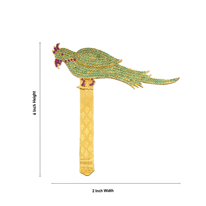 Stone Parrot Pair - 6 x 2 Inches | 2 Pcs/ Artificial Parrots for Decoration - Deity Accessories