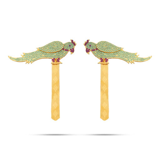 Stone Parrot Pair - 4 x 1.5 Inches | 2 Pcs/ Artificial Parrots for Decoration - Deity Accessories