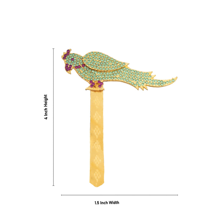 Stone Parrot Pair - 4 x 1.5 Inches | 2 Pcs/ Artificial Parrots for Decoration - Deity Accessories