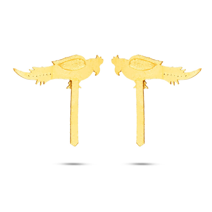 Stone Parrot Pair - 3.25 x 1.25 Inches | 2 Pcs/ Artificial Parrots for Decoration/ 60 Gms Approx - Deity Accessories