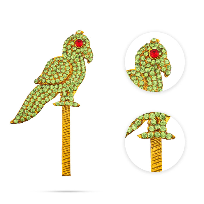 Stone Parrot Pair - 2.25 x 1 Inches | 2 Pcs/ Artificial Parrots for Decoration - Deity Accessories