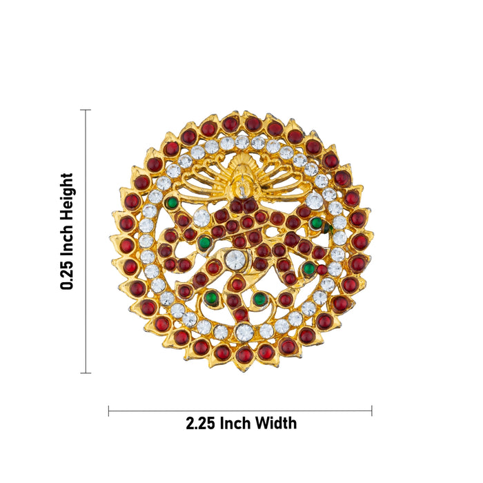 Kemp Rakodi - 0.25 x 2.25 Inches | Multicolour Stone Jewellery/ Hair Accessory/ Artificial Jewelry for Women - Bharatanatyam Jewellery