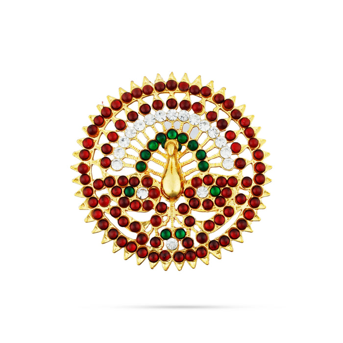 Kemp Rakodi - 0.25 x 2.25 Inches | Multicolour Stone Jewellery/ Hair Accessory/ Artificial Jewelry for Women - Bharatanatyam Jewellery