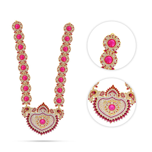 Stone Haram - 25 Inches | Stone Jewellery/ Artificial Jewelry for Deity Decor - Neck & Body Accessories