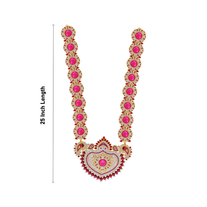 Stone Haram - 25 Inches | Stone Jewellery/ Artificial Jewelry for Deity Decor - Neck & Body Accessories