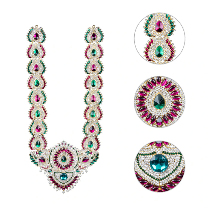 Stone Haram - 24 Inches | Multicolour Stone Jewellery/ Long Necklace for Deity - Neck & Body Accessories