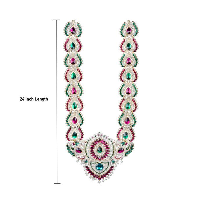 Stone Haram - 24 Inches | Multicolour Stone Jewellery/ Long Necklace for Deity - Neck & Body Accessories