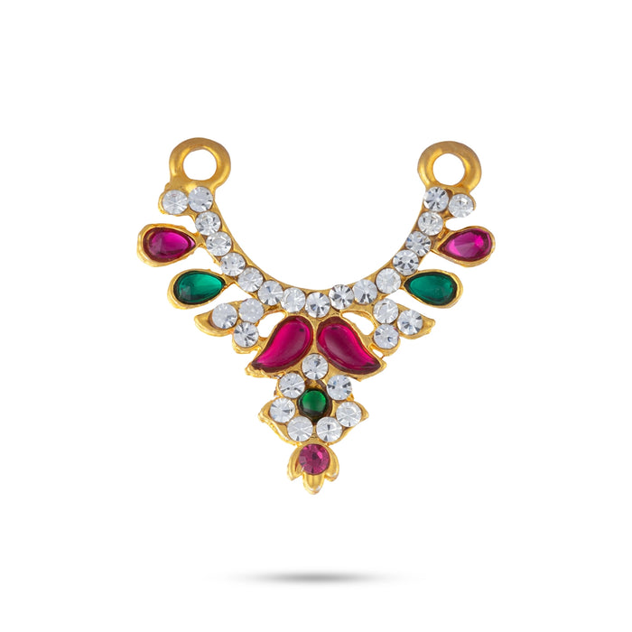 Stone Necklace - 1.5 Inches | Multicolour Stone Jewellery/ Small Kabai Necklace for Deity