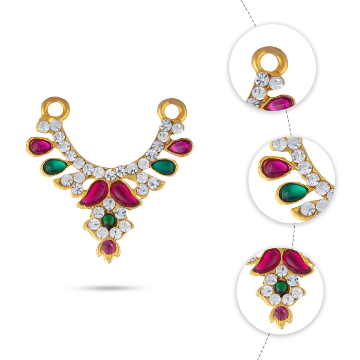 Stone Necklace - 1.5 Inches | Multicolour Stone Jewellery/ Small Kabai Necklace for Deity