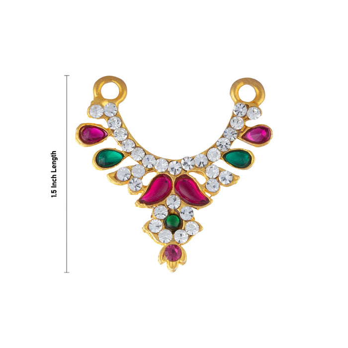 Stone Necklace - 1.5 Inches | Multicolour Stone Jewellery/ Small Kabai Necklace for Deity