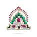 Stone Half Kireedam - 2.5 x 2.5 Inches | Kiridam/ Half Crown/ Multicolour Stone Mukut for Deity Decor - Head & Face Accessories