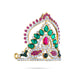 Stone Half Kireedam - 2.5 x 2.5 Inches | Kiridam/ Half Crown/ Multicolour Stone Mukut for Deity Decor - Head & Face Accessories