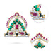 Stone Half Kireedam - 2.5 x 2.5 Inches | Kiridam/ Half Crown/ Multicolour Stone Mukut for Deity Decor - Head & Face Accessories