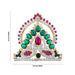 Stone Half Kireedam - 2.5 x 2.5 Inches | Kiridam/ Half Crown/ Multicolour Stone Mukut for Deity Decor - Head & Face Accessories