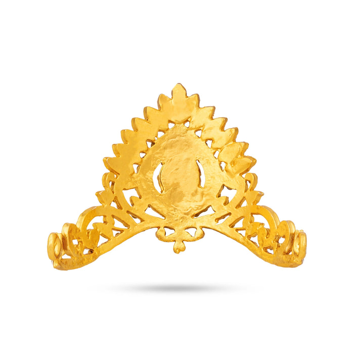 Half Mukut - 3 x 3 Inches | Multicolour Stone Half Kireedam/ Half Crown / Half Kiridam for Deity