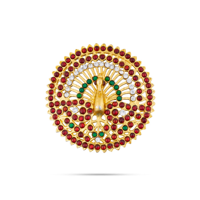 Kemp Rakodi - 0.25 x 2.5 Inches | Multicolour Stone Jewellery/ Hair Accessory/ Artificial Jewelry for Women - Bharatanatyam Jewellery