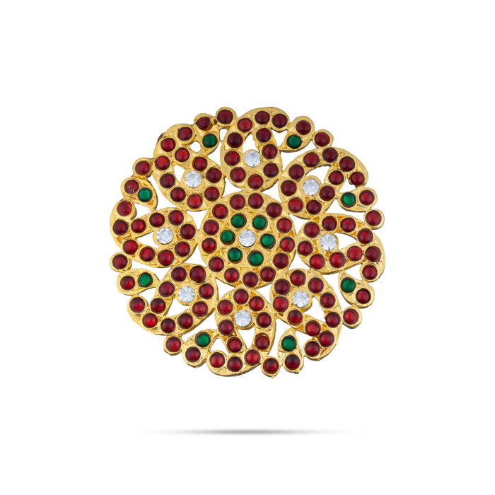 Kemp Rakodi - 0.25 x 2.5 Inches | Multicolour Stone Jewellery/ Hair Accessory/ Artificial Jewelry for Women - Bharatanatyam Jewellery