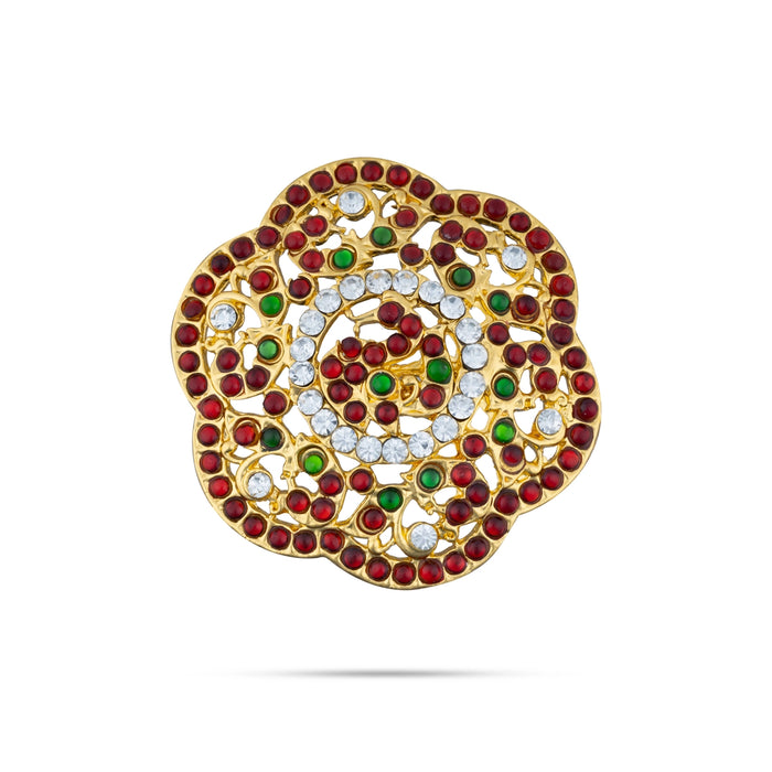 Kemp Rakodi - 0.25 x 2.5 Inches | Multicolour Stone Jewellery/ Hair Accessory/ Artificial Jewelry for Women - Bharatanatyam Jewellery