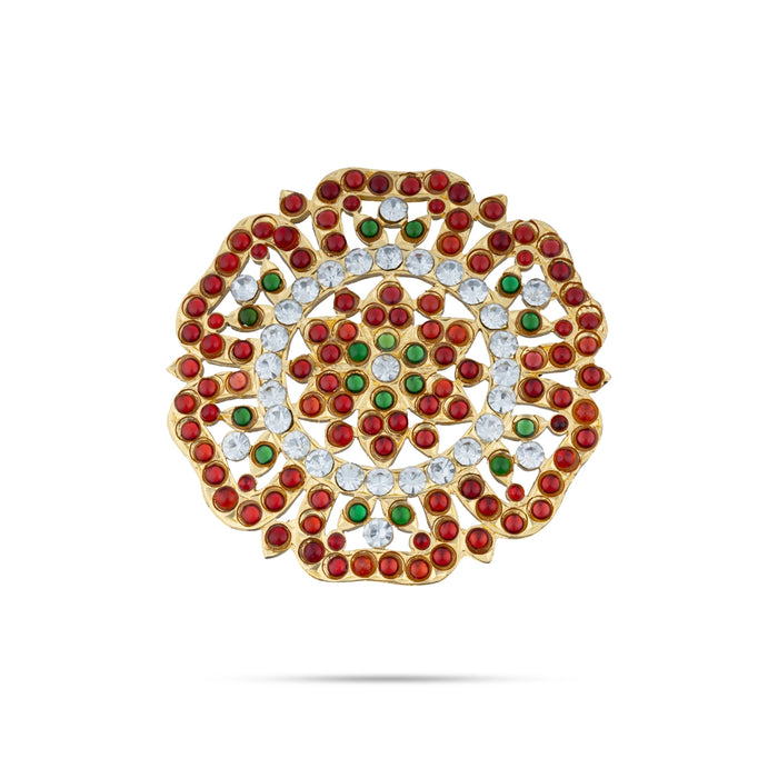 Kemp Rakodi - 0.25 x 2.5 Inches | Multicolour Stone Jewellery/ Hair Accessory/ Artificial Jewelry for Women - Bharatanatyam Jewellery