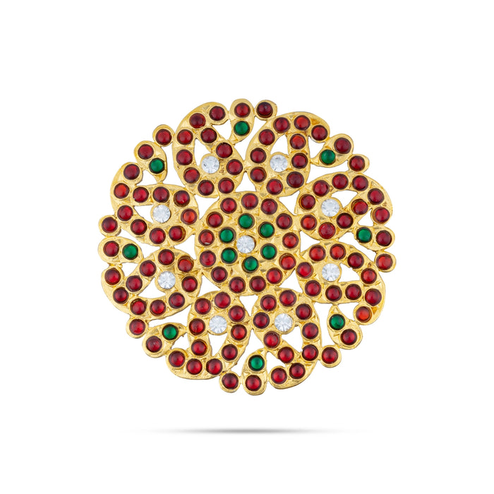 Kemp Rakodi - 0.25 x 2.5 Inches | Multicolour Stone Jewellery/ Hair Accessory/ Artificial Jewelry for Women - Bharatanatyam Jewellery