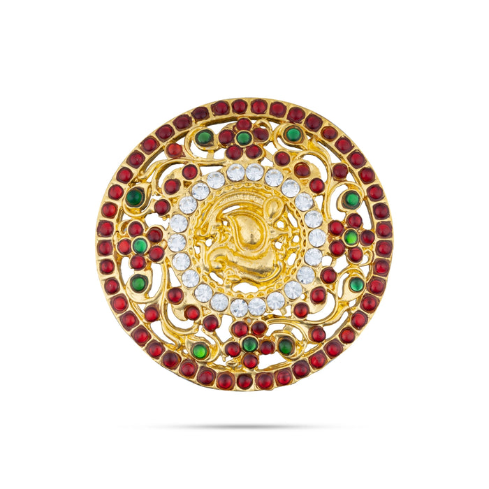 Kemp Rakodi - 0.25 x 2.5 Inches | Multicolour Stone Jewellery/ Hair Accessory/ Artificial Jewelry for Women - Bharatanatyam Jewellery