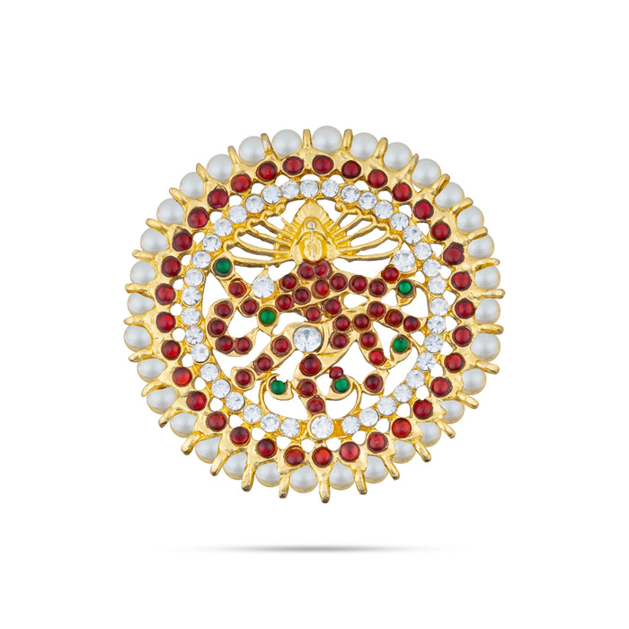 Kemp Rakodi - 0.25 x 2.5 Inches | Multicolour Stone Jewellery/ Hair Accessory/ Artificial Jewelry for Women - Bharatanatyam Jewellery