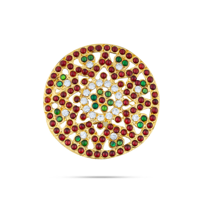 Kemp Rakodi - 0.25 x 2.5 Inches | Multicolour Stone Jewellery/ Hair Accessory/ Artificial Jewelry for Women - Bharatanatyam Jewellery