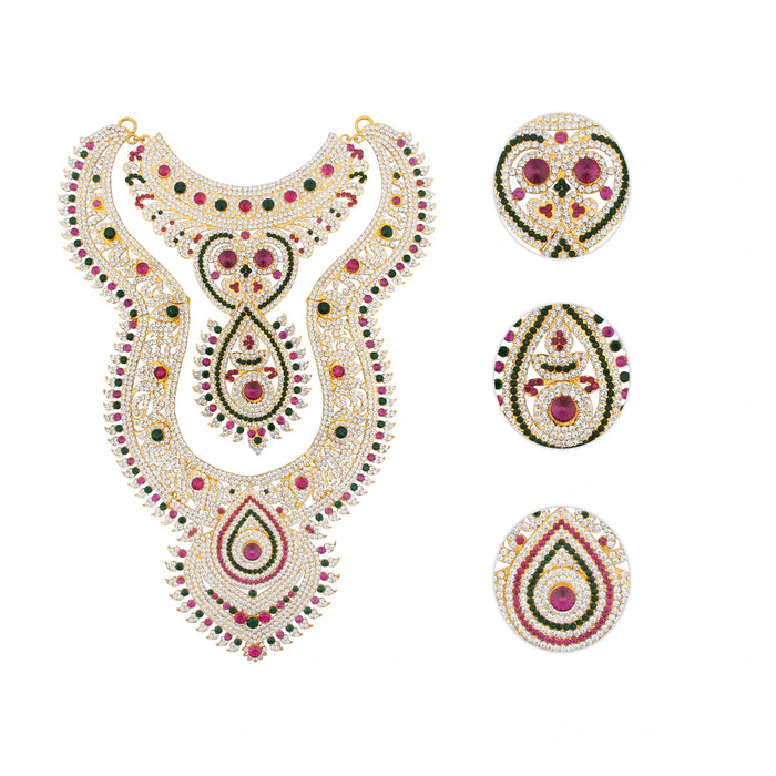 Stone Haram - 15 Inches | Multicolour Stone Jewellery/ Long Necklace for Deity - Neck & Body Accessories