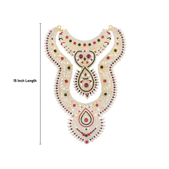 Stone Haram - 15 Inches | Multicolour Stone Jewellery/ Long Necklace for Deity - Neck & Body Accessories