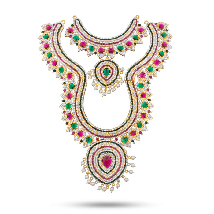 Stone Haram - 15 Inches | Multicolour Stone Jewellery/ Long Necklace for Deity