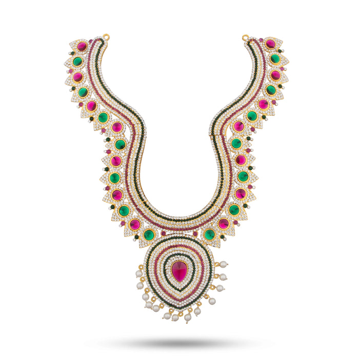 Stone Haram - 15 Inches | Multicolour Stone Jewellery/ Long Necklace for Deity - Neck & Body Accessories