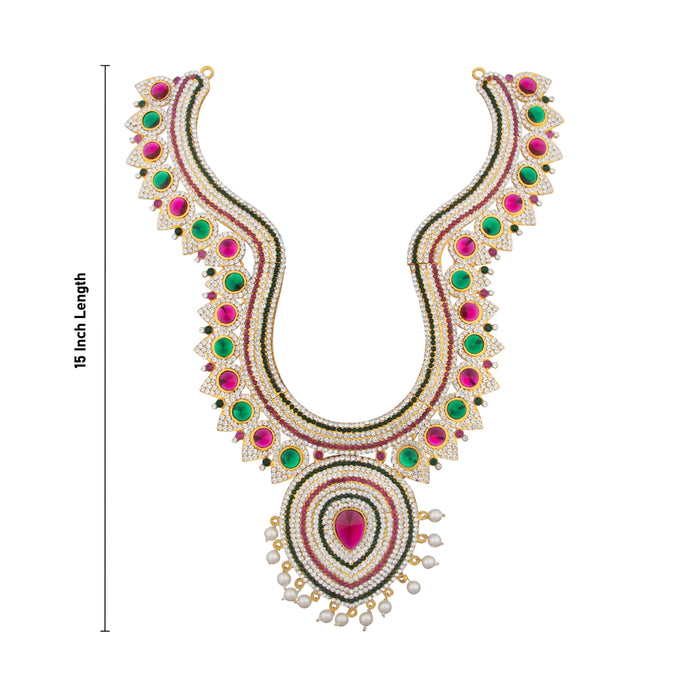 Stone Haram - 15 Inches | Multicolour Stone Jewellery/ Long Necklace for Deity