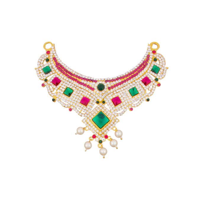 Stone Haram - 15 Inches | Multicolour Stone Jewellery/ Long Necklace for Deity - Neck & Body Accessories