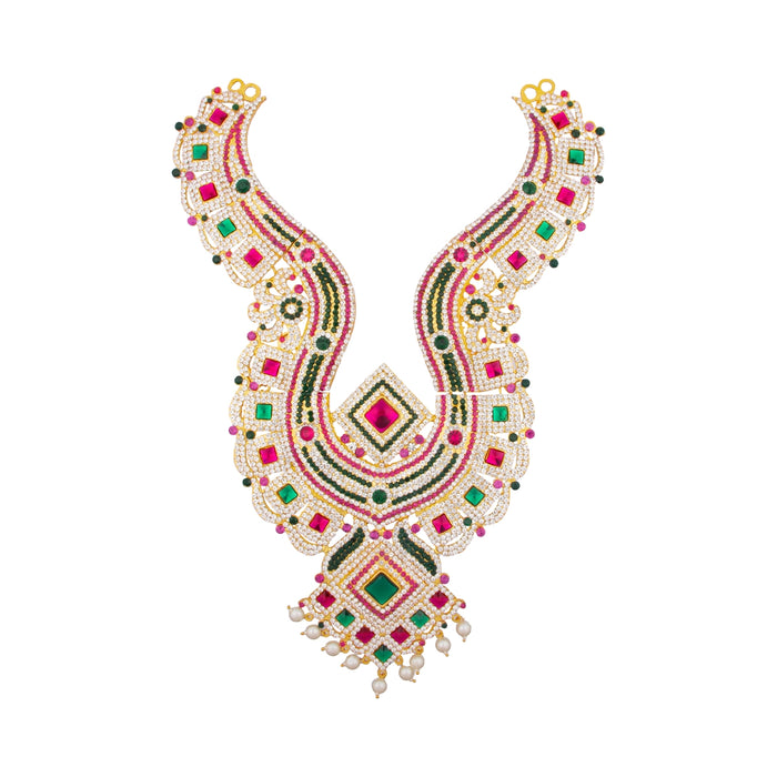 Stone Haram - 15 Inches | Multicolour Stone Jewellery/ Long Necklace for Deity