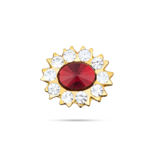 Stone Bindi - 0.5 Inch | Stone Pottu/ Bindi With Stone/ Stone Tilak for Deity - Head & Face Accessories