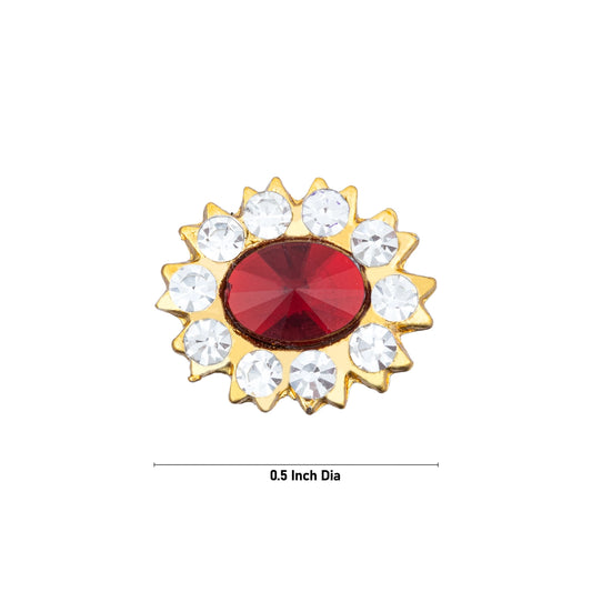 Stone Bindi - 0.5 Inch | Stone Pottu/ Bindi With Stone/ Stone Tilak for Deity - Head & Face Accessories