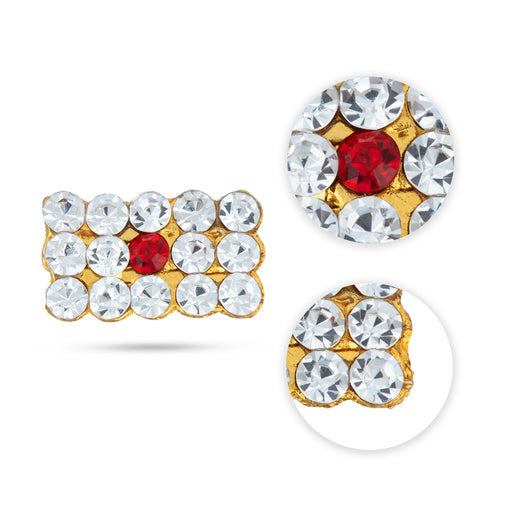 Shivan Vibhuti Pattai - 0.5 x 0.75 Inches | Stone Jewellery/ Siva Vibuthi Pattai/ Tripundra Tilak for Deity - Head & Face Accessories