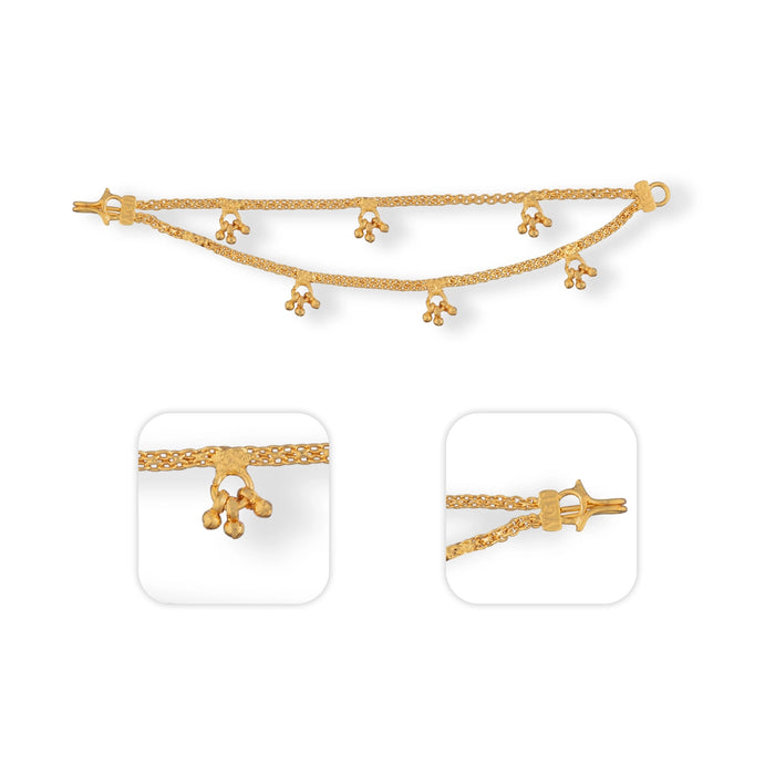 Mattal - 4 Inches | 2 Step Ear Chain / Artificial Jewellery / Gold Polish Jewellery for Women - Ethnic Wear Accessories