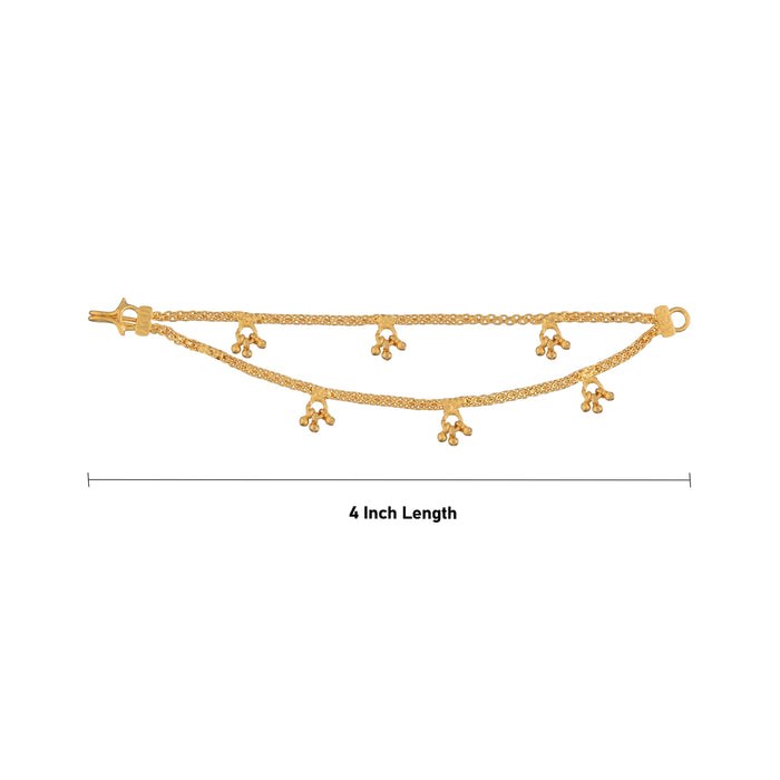 Mattal - 4 Inches | 2 Step Ear Chain / Artificial Jewellery / Gold Polish Jewellery for Women - Ethnic Wear Accessories