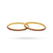 Kemp Bangles Pair - 2.5 Inches | Stone With Beads Chudi/ Bharatanatyam Jewellery for Women - Dance Jewellery