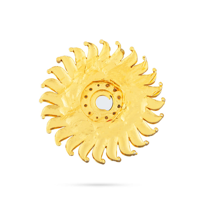 Sun And Moon Pair - 1.75 x 1.75 Inches | Hair Accessories/ Multicolour Stone Jewellery/ Sun Moon for Deity - Head & Face Accessories