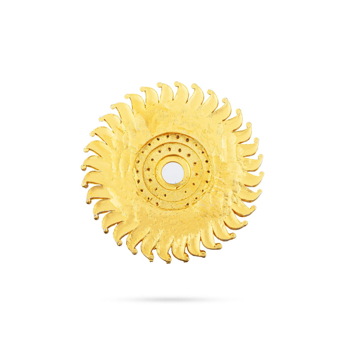 Sun And Moon Pair - 2.25 x 2.25 Inches | Hair Accessories/ Multicolour Stone Jewellery/ Sun Moon for Deity - Head & Face Accessories