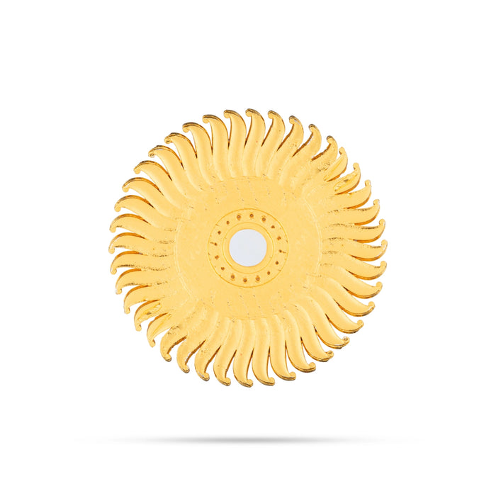 Sun And Moon Pair - 2.75 x 2.75 Inches | Hair Accessories/ Multicolour Stone Jewellery/ Sun Moon for Deity - Head & Face Accessories